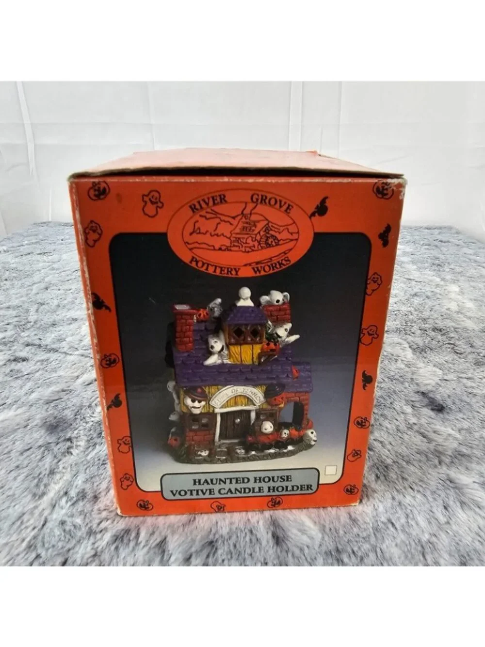 Vintage Halloween Haunted House Candle Tea Votive Holder Village Decor - Picture 5 of 12